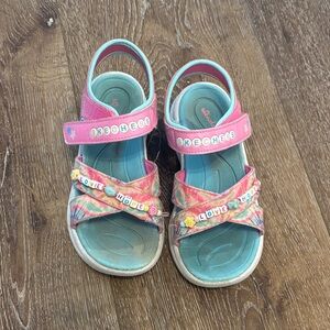 Skechers Pink & Turquoise Girls' Bead Accent Sandals